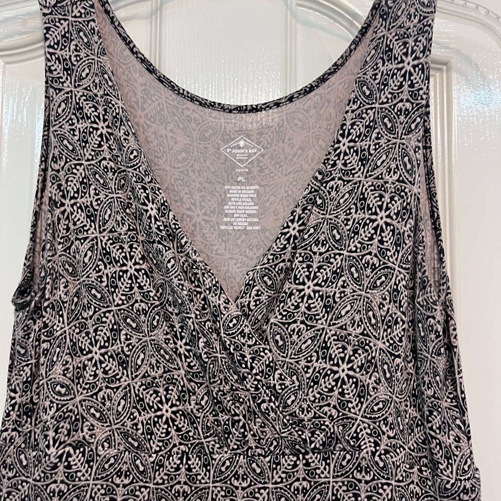 Black and Brown Patterned Sleeveless Dress / Pre-Loved